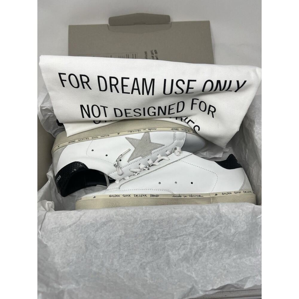 NIB Golden Goose Hi Star Sneaker White / Ice / Black Python Print‎ Suede Star 40